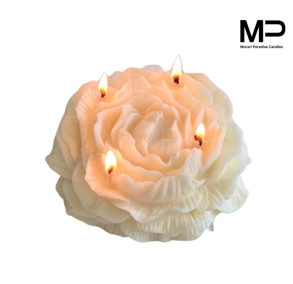 Soy Wax Large Peony Flower Scented Candle.