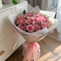 Love Flowers for Romantic Gifts Pink Rose Love Bouquet (25 Roses)