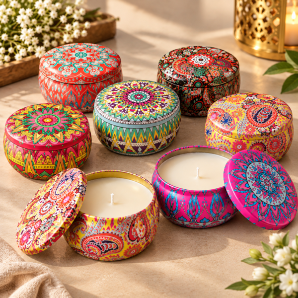 Moroccan Tin Scented Candle, Bulk Rates Soy Tin Scented candle