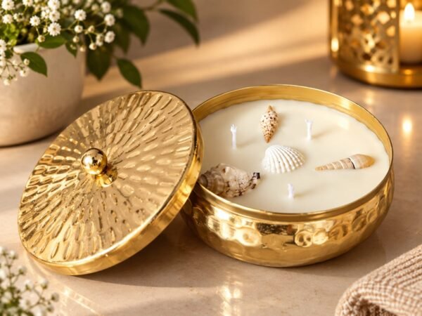 3-Wick Urli Sea Shells Lotus Scented Candle