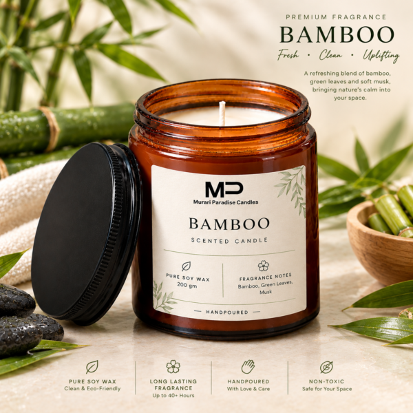Bamboo Candle Spa Still Life Bamboo Scented Candle